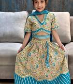 Blue paisley lehenga
