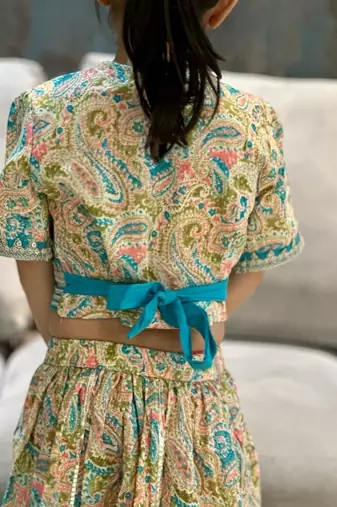Blue paisley lehenga