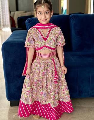 Pink paisley lehenga 1