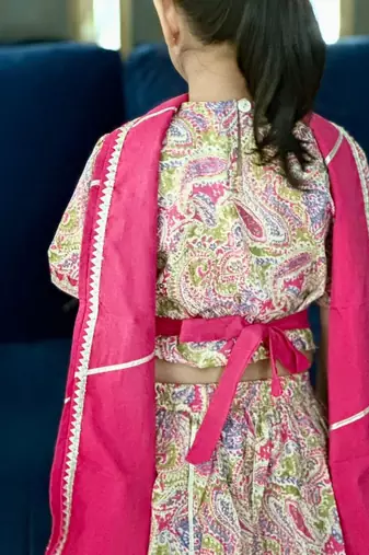 Pink paisley lehenga