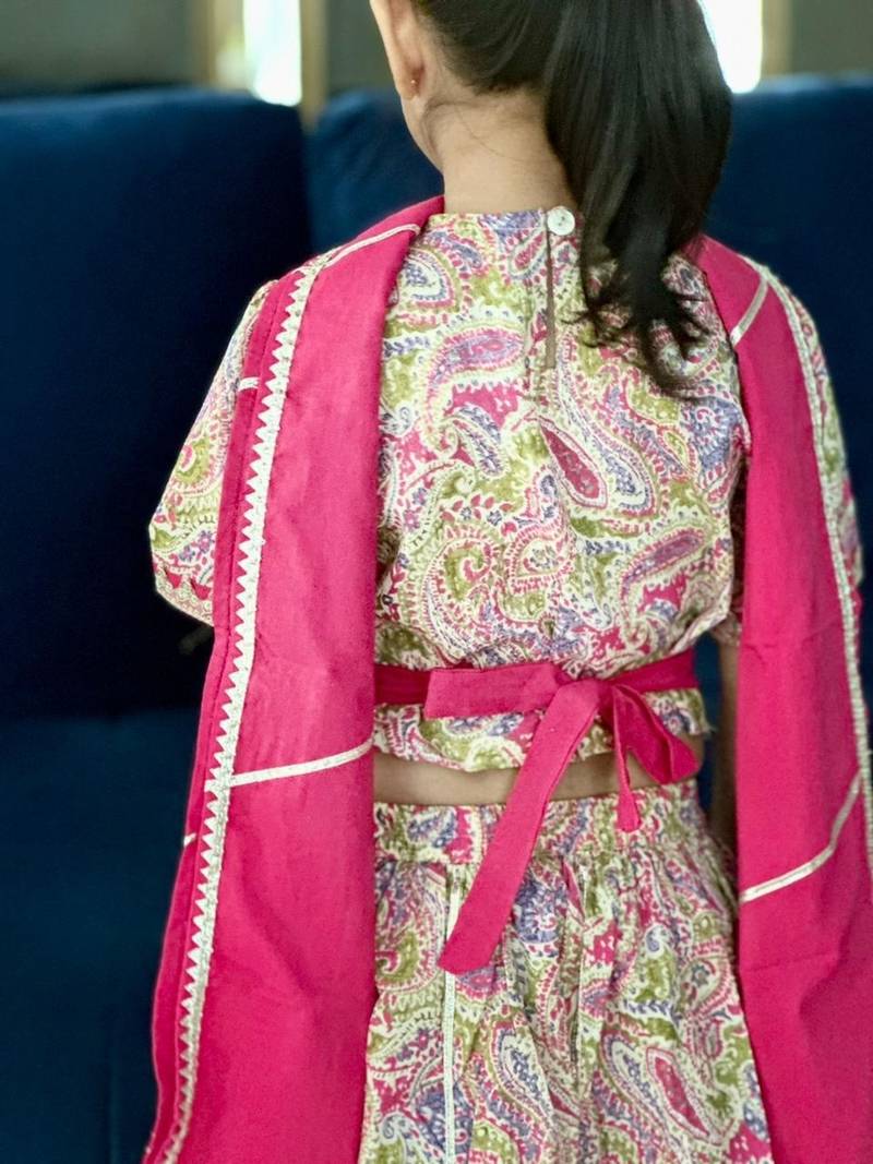 Pink paisley lehenga