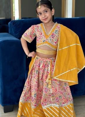 Mustard paisley lehenga 1