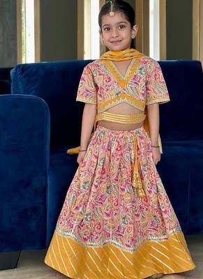 Mustard paisley lehenga 2