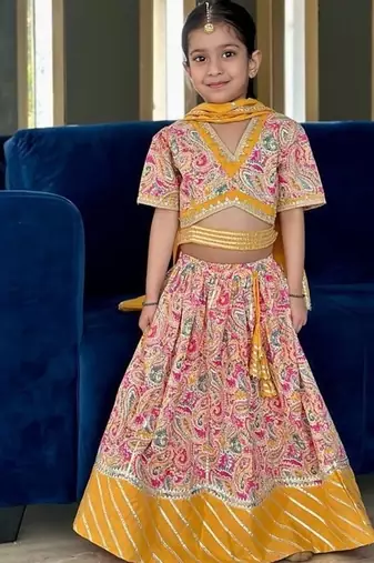 Mustard paisley lehenga