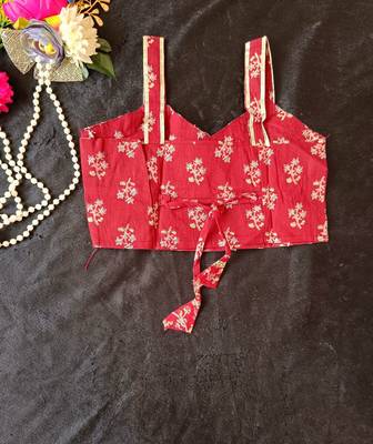 Maroon block print lehenga 3