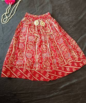 Maroon block print lehenga 4