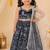 Black discharge print lehenga