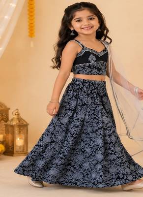 Black discharge print lehenga 2