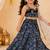 Black discharge print lehenga