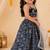 Black discharge print lehenga