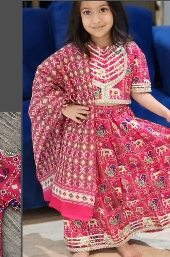 Pink patola print lehenga
