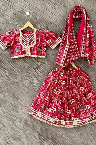 Pink patola print lehenga