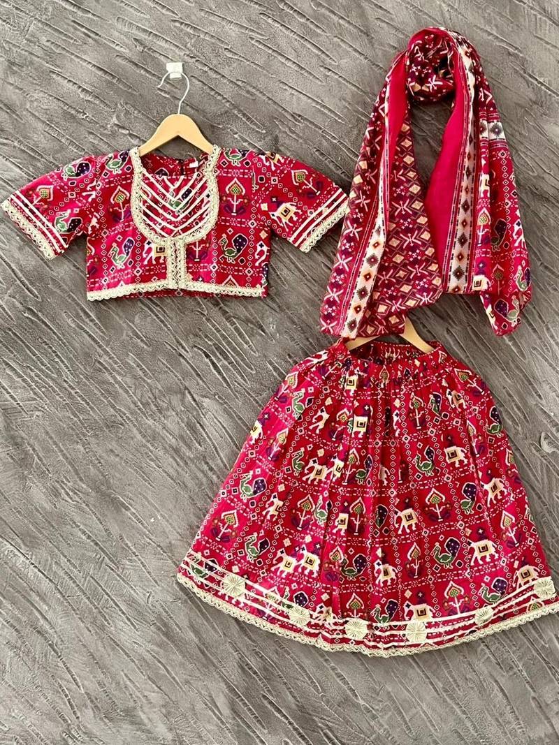 Pink patola print lehenga