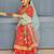 Red kaudi floral lehenga
