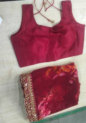 Pink Smart Floral Print Ethnic Festive Saree 5