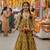 Mustard block print lehenga