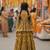 Mustard block print lehenga