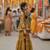 Mustard block print lehenga