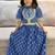 Blue block print lehenga