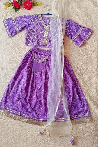 Lavender bandhej lehenga