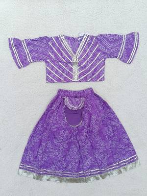 Lavender bandhej lehenga 2