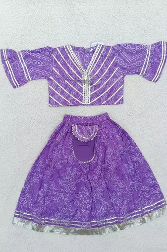 Lavender bandhej lehenga
