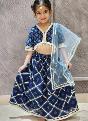 Blue jaal butta lehenga 1