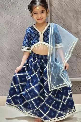 Blue jaal butta lehenga