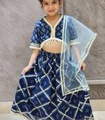 Blue jaal butta lehenga