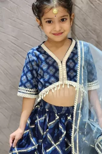 Blue jaal butta lehenga