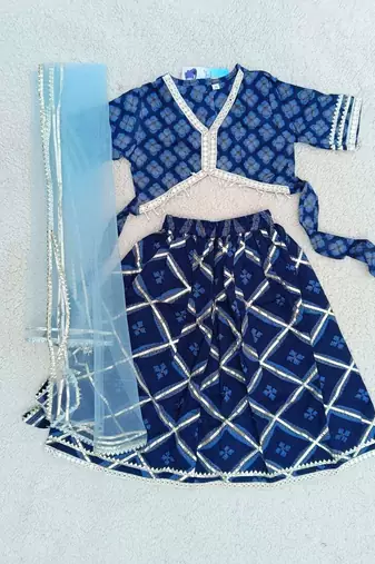 Blue jaal butta lehenga