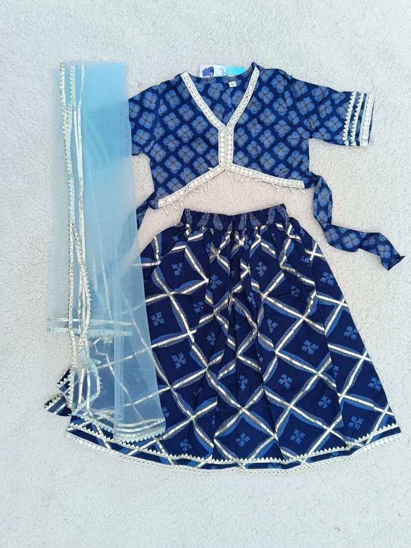 Blue jaal butta lehenga