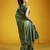 Olive silk blend handloom weaving festival wear saree