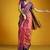 Peach silk blend handloom weaving festival wear saree