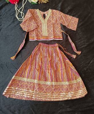 Pink ajrakh lehenga choli 2