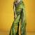 Green silk blend handloom weaving festival wear saree