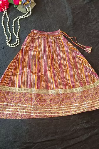 Pink ajrakh lehenga choli