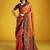 Orange silk blend handloom weaving festival wear saree