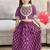 Purple block print lehenga