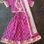 Purple block print lehenga