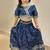 Blue bandhej lehenga choli