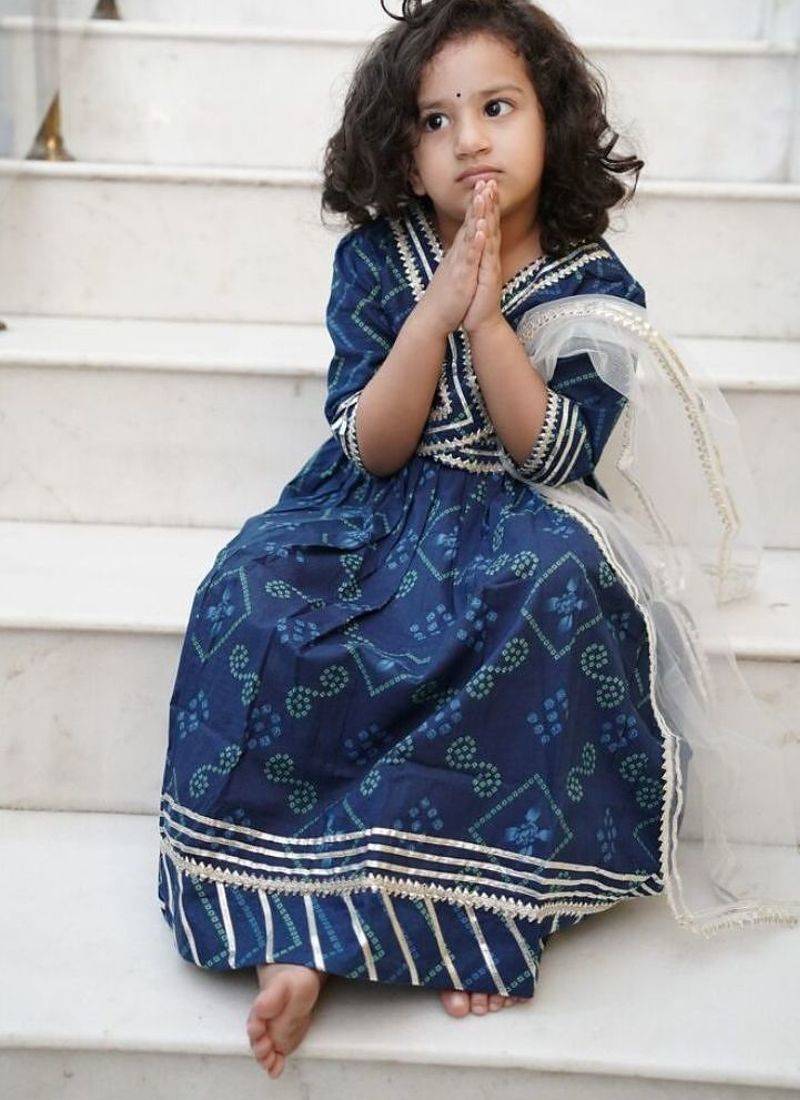 Blue bandhej lehenga choli