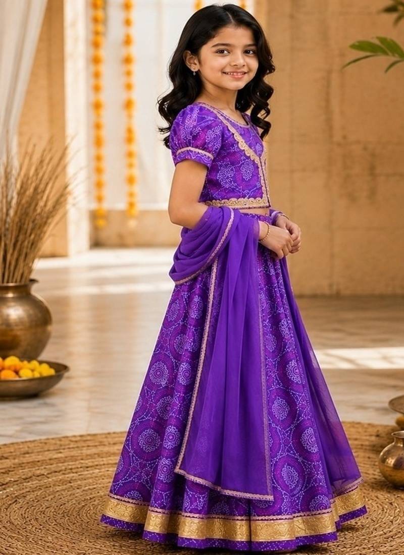 Purple lehenga choli set