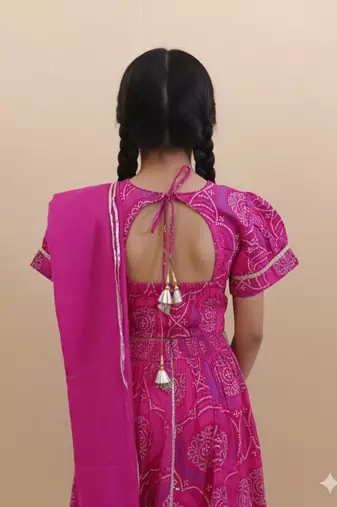 Pink bandhej lehenga choli