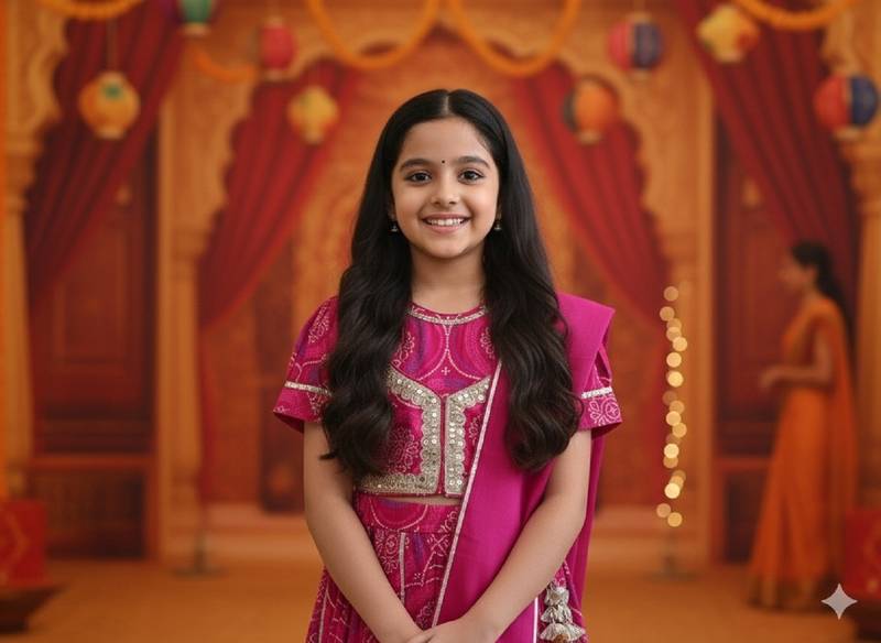 Pink bandhej lehenga choli