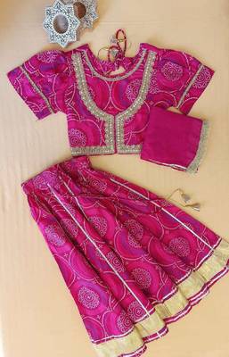 Pink bandhej lehenga choli 5