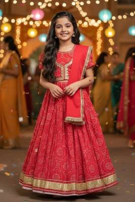 Purple bandhej lehenga 1