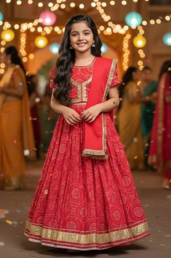 Purple bandhej lehenga