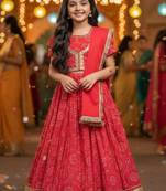 Purple bandhej lehenga