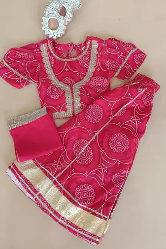 Purple bandhej lehenga
